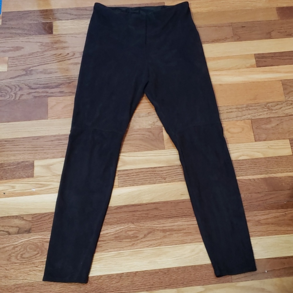 LYSSE womens faux suede leggings size Medium